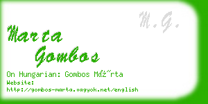 marta gombos business card